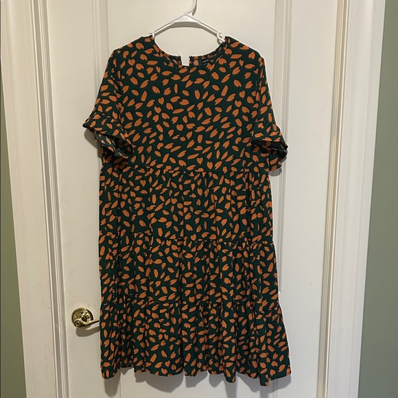 SHEIN Dresses & Skirts - SHEIN Green and Orange Midi Dress